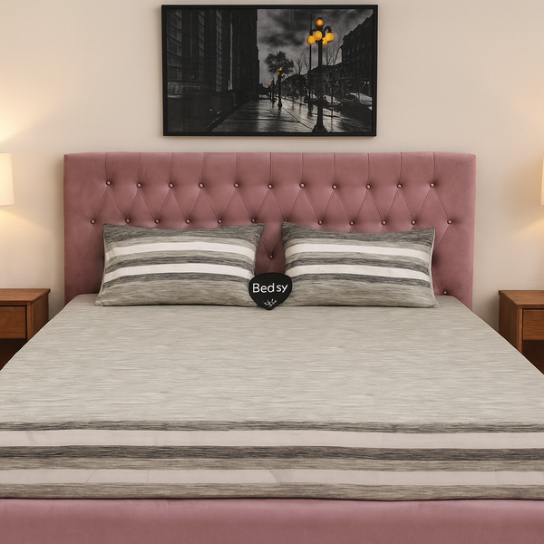 Export Quality Double Fitted Bed Sheet (72x78) with 2 Pillow Casings – Premium Cotton 76/68